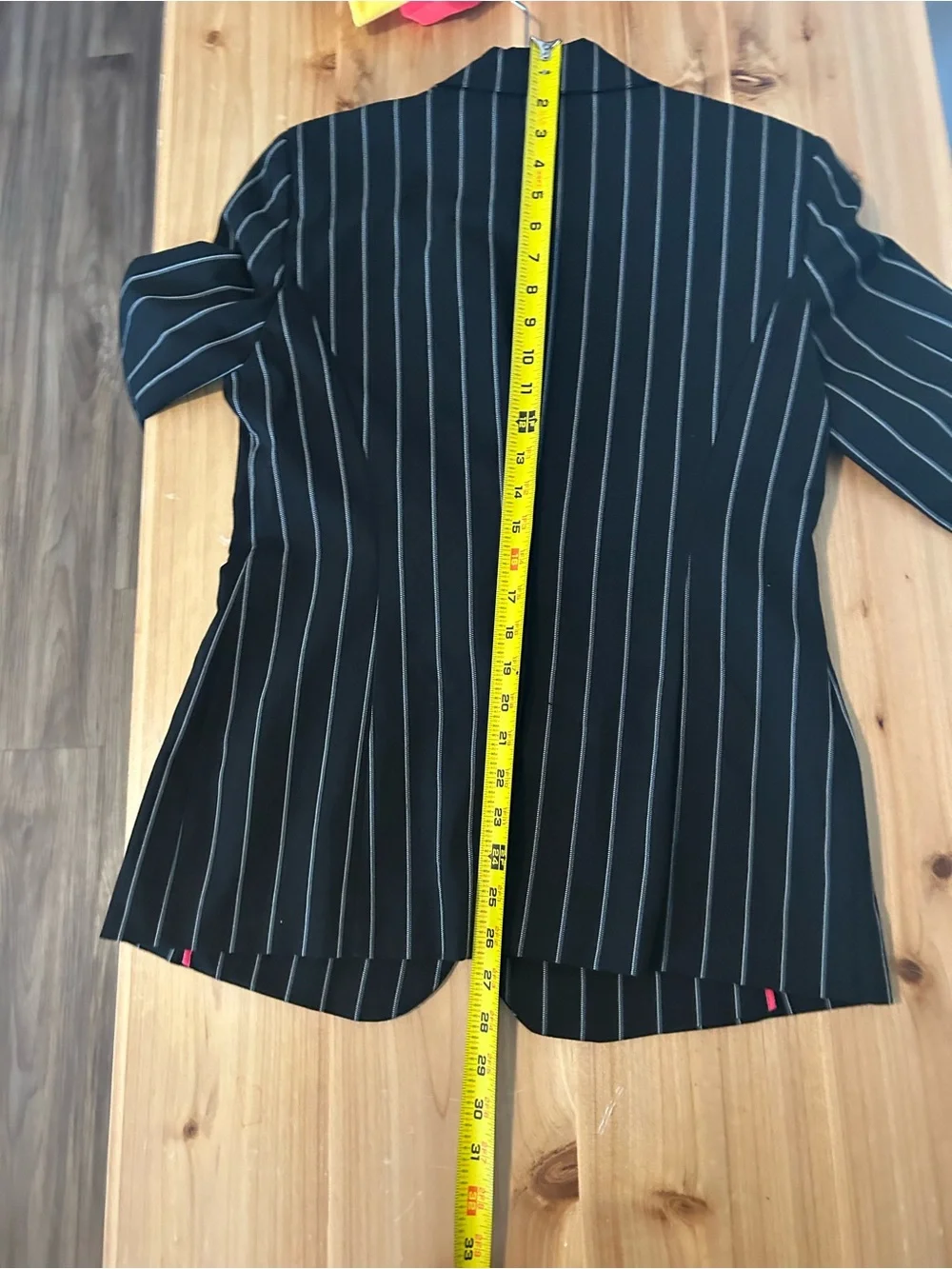 Blue Les Copains Black Tailored Pinstriped Designer Blazer Size IT 44 Italian.